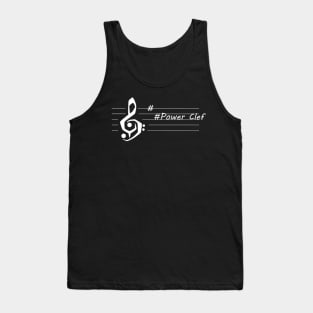 Power Clef - D Major White Tank Top